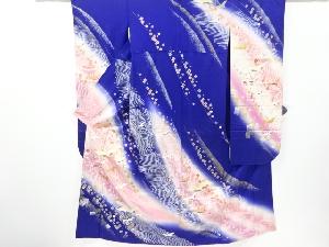 アンティーク　群鶴に桜模様刺繍振袖